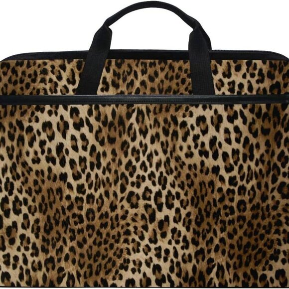 Vintage Animal Leopard Print 13 13.3 14 Inch Laptop Shoulder Messenger Bag Case - Picture 1 of 6